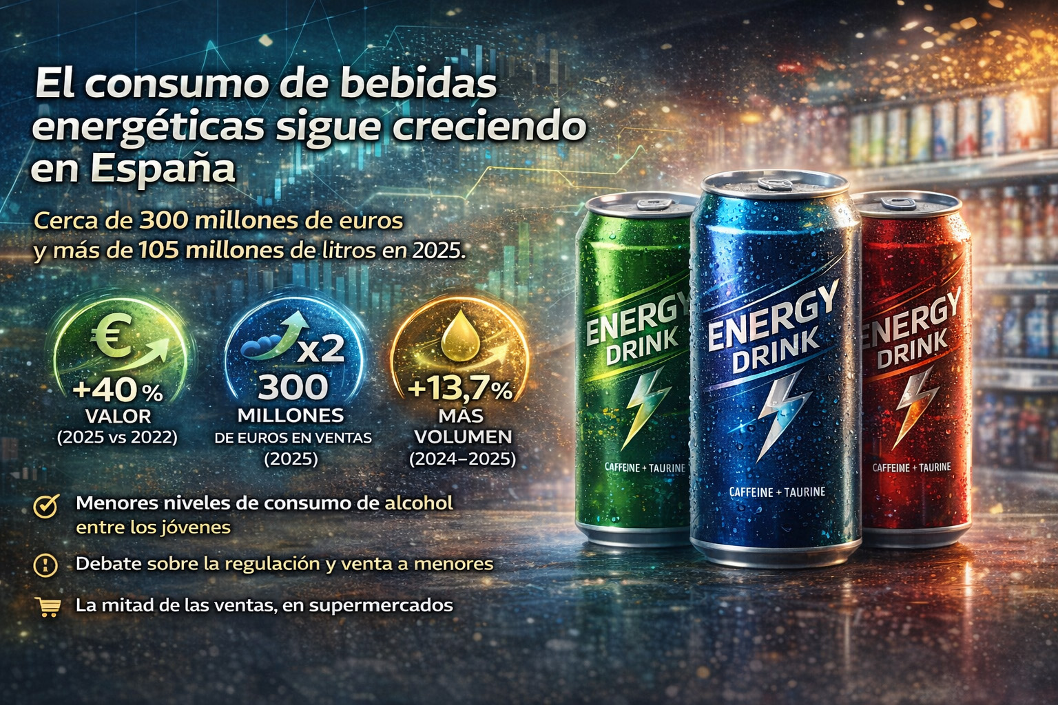 España dispara su gasto en bebidas energéticas