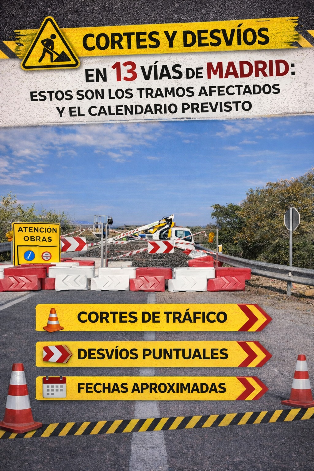 Madrid afronta obras en 13 carreteras clave