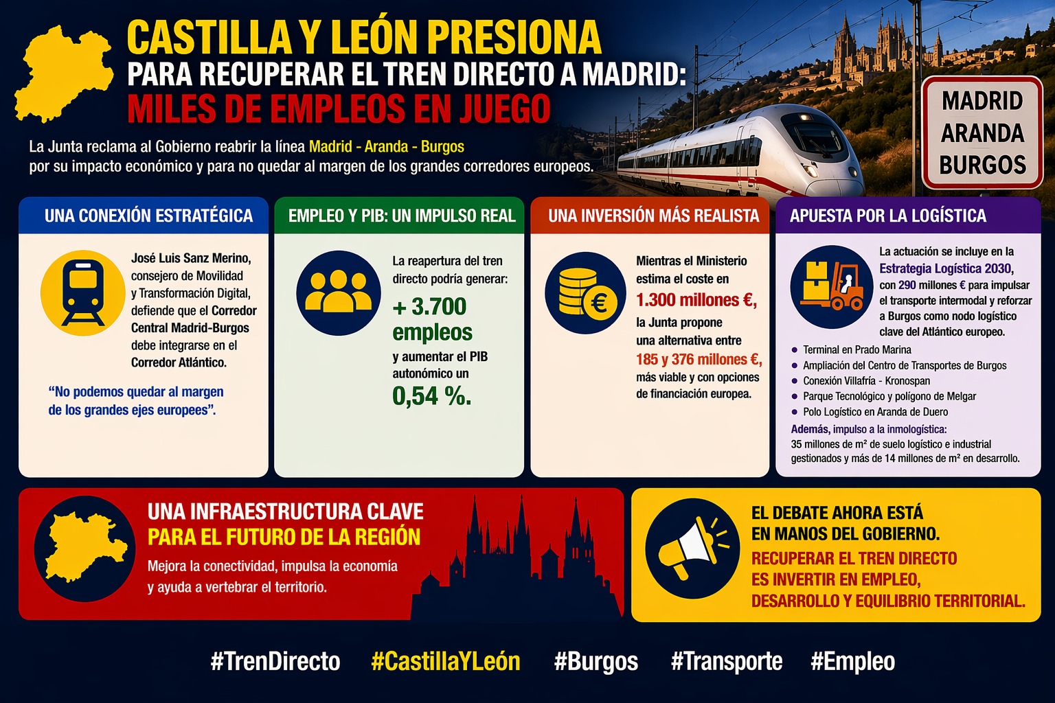 Presión para recuperar el tren directo