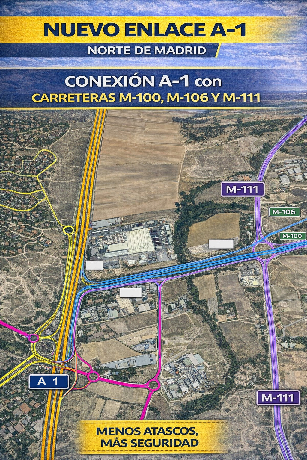 La Comunidad de Madrid proyecta un nuevo enlace entre la A-1 y las carreteras M-100, M-106 y M-111