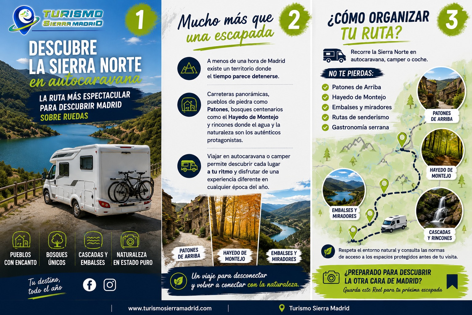 La Sierra Norte de Madrid en autocaravana: la ruta perfecta para descubrir pueblos, naturaleza y paisajes únicos