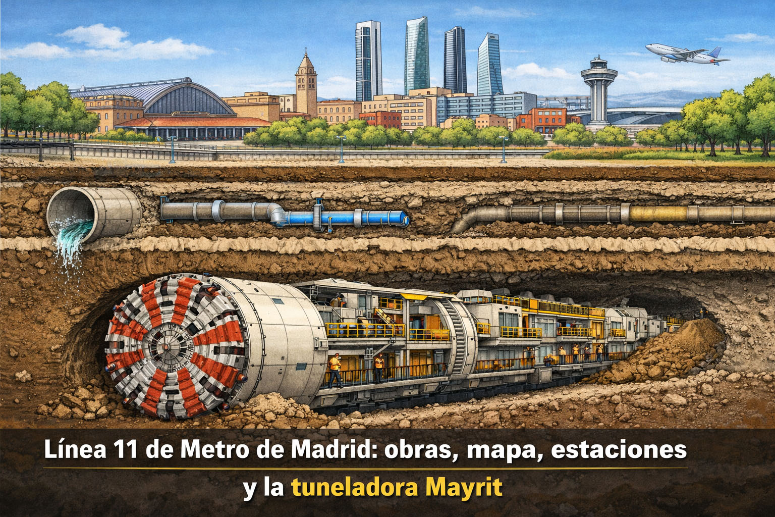 Línea 11 de Metro de Madrid: obras, mapa, estaciones y la tuneladora Mayrit (2026)