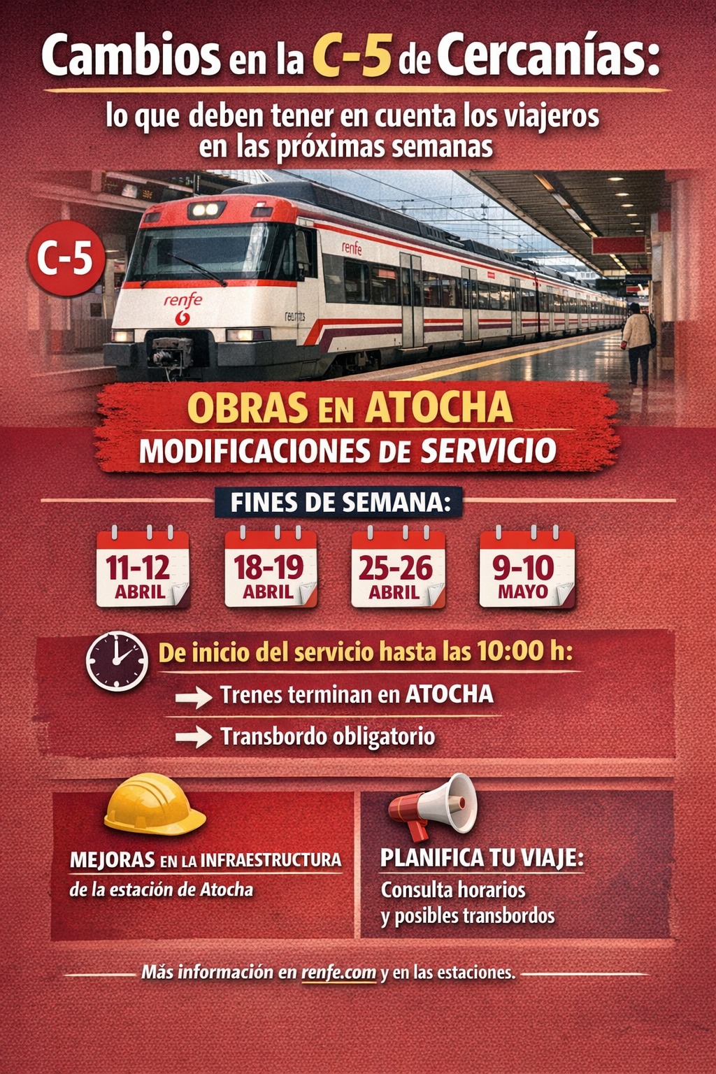 Cambios en la C-5 de Cercanías