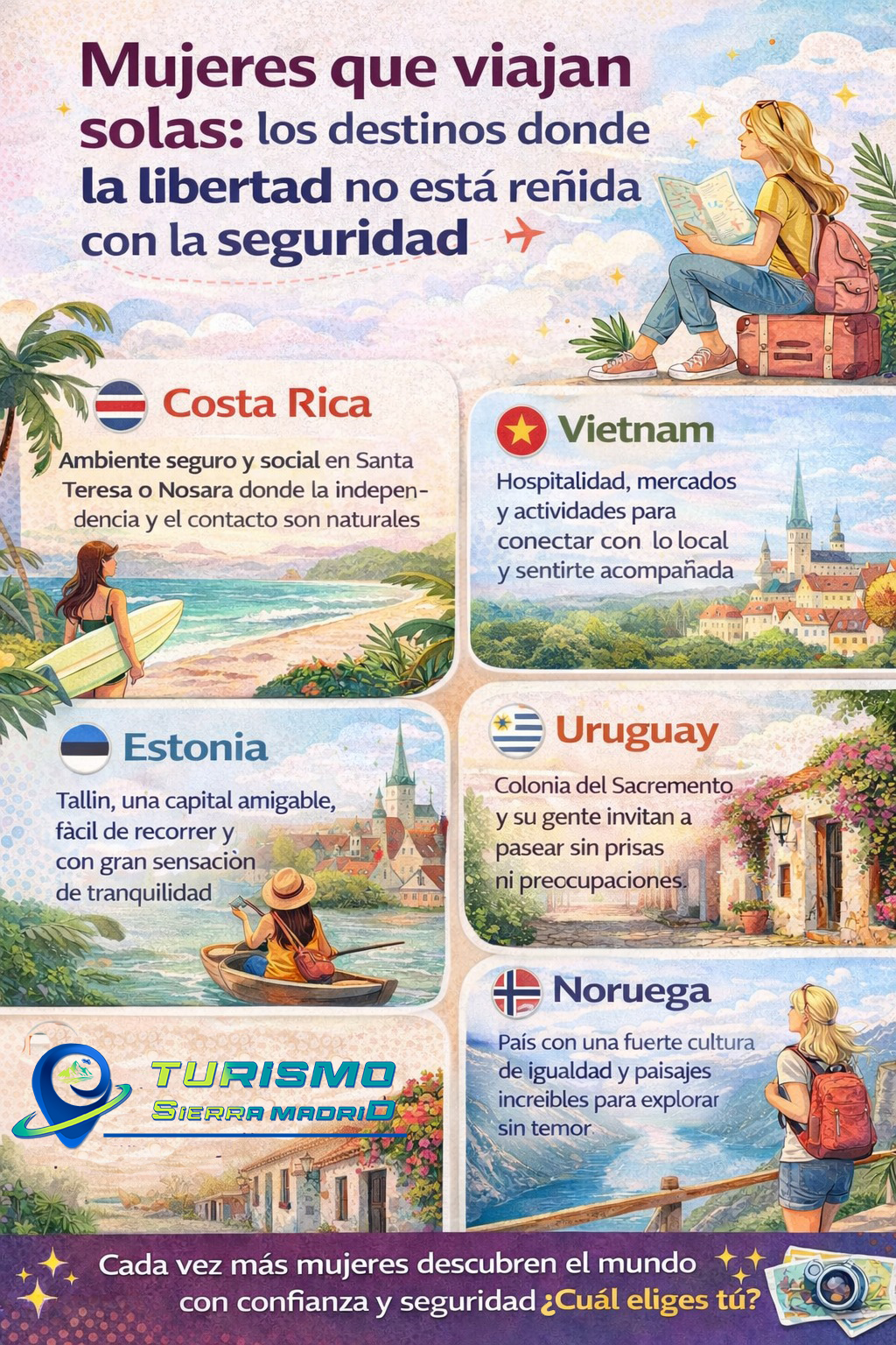 Los mejores destinos para viajar sola con seguridad