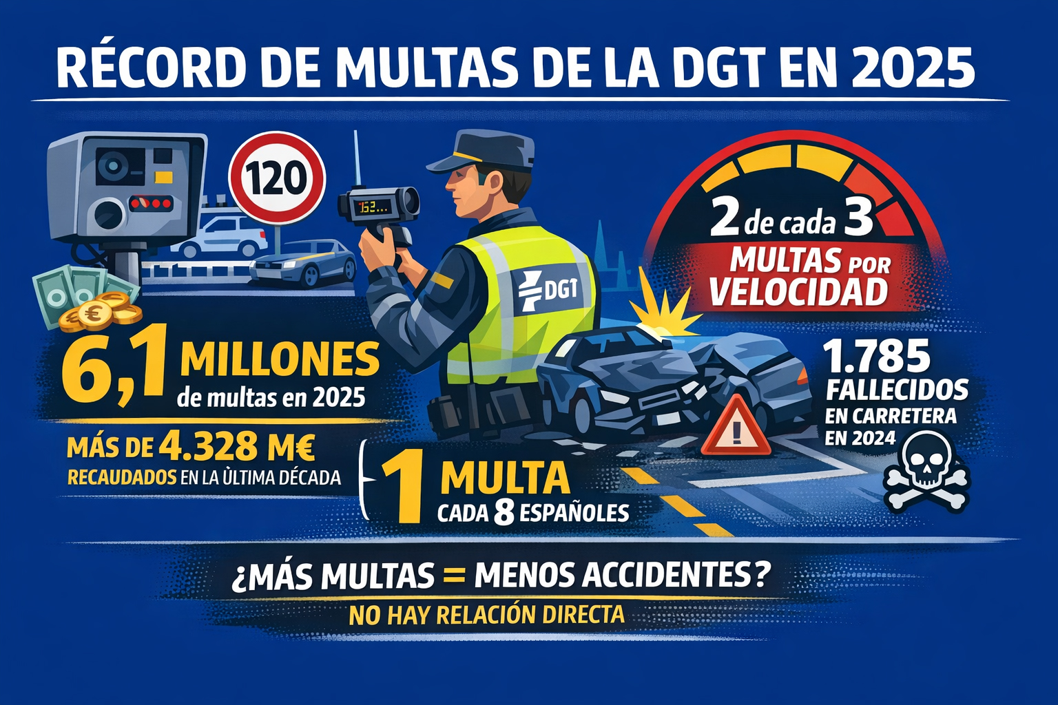 La DGT bate su récord histórico de multas en 2025