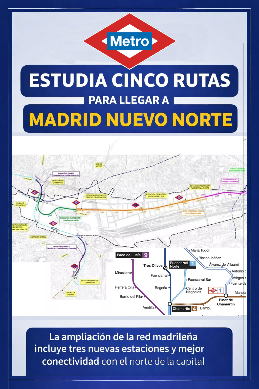 Metro estudia cómo llegar a Madrid Nuevo Norte